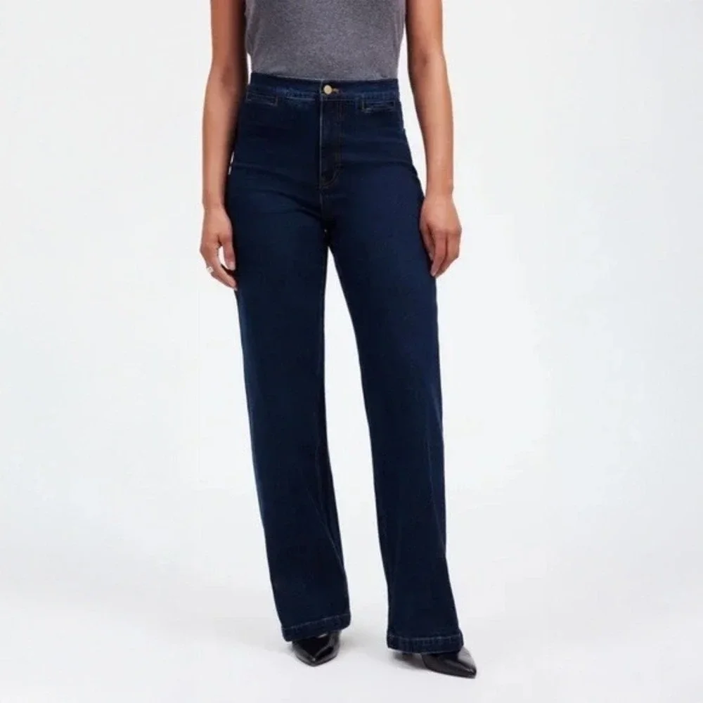 Madewell Women's Emmett Wide Leg Jeans Front Well Pockets High Rise Seam Leg 26 - Picture 2 of 14